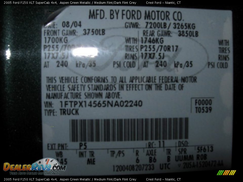 2005 Ford F150 XLT SuperCab 4x4 Aspen Green Metallic / Medium Flint/Dark Flint Grey Photo #15