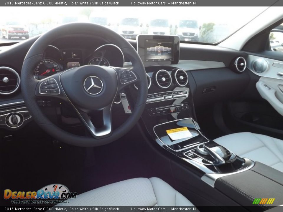 2015 Mercedes-Benz C 300 4Matic Polar White / Silk Beige/Black Photo #7