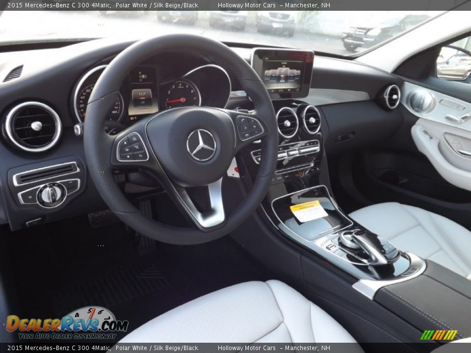 2015 Mercedes-Benz C 300 4Matic Polar White / Silk Beige/Black Photo #11