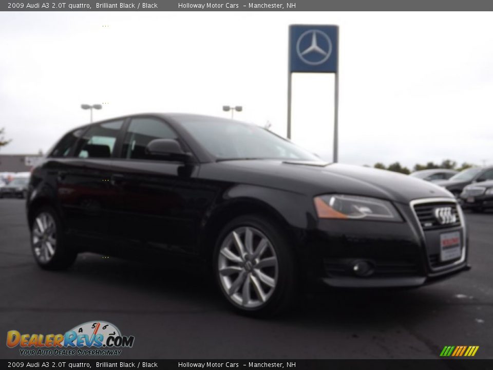 2009 Audi A3 2.0T quattro Brilliant Black / Black Photo #3