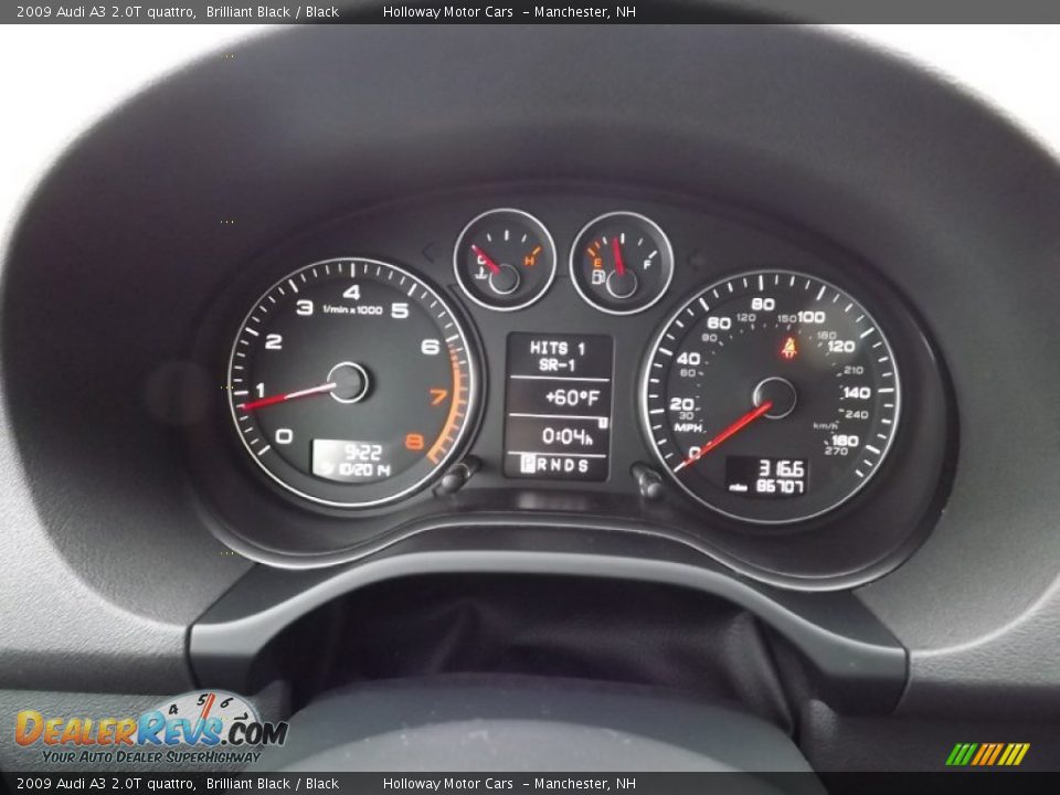 2009 Audi A3 2.0T quattro Brilliant Black / Black Photo #12