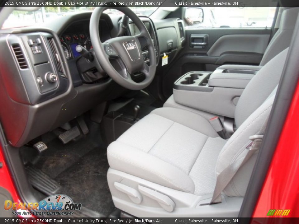 Jet Black/Dark Ash Interior - 2015 GMC Sierra 2500HD Double Cab 4x4 Utility Truck Photo #4