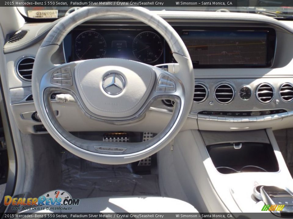 2015 Mercedes-Benz S 550 Sedan Palladium Silver Metallic / Crystal Grey/Seashell Grey Photo #9