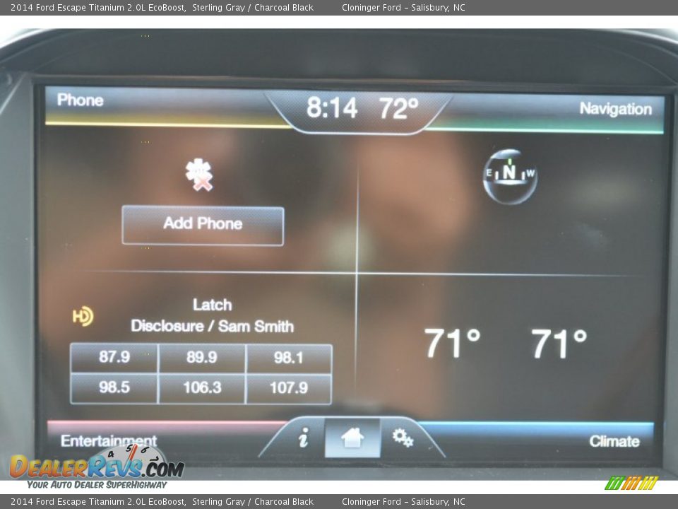 2014 Ford Escape Titanium 2.0L EcoBoost Sterling Gray / Charcoal Black Photo #14