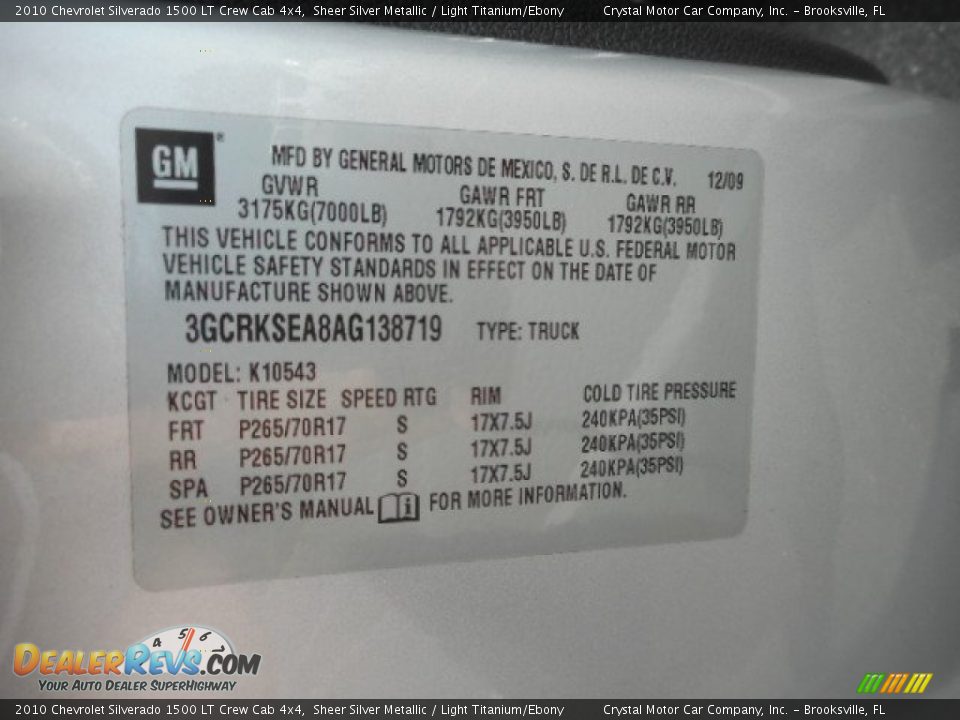 2010 Chevrolet Silverado 1500 LT Crew Cab 4x4 Sheer Silver Metallic / Light Titanium/Ebony Photo #23