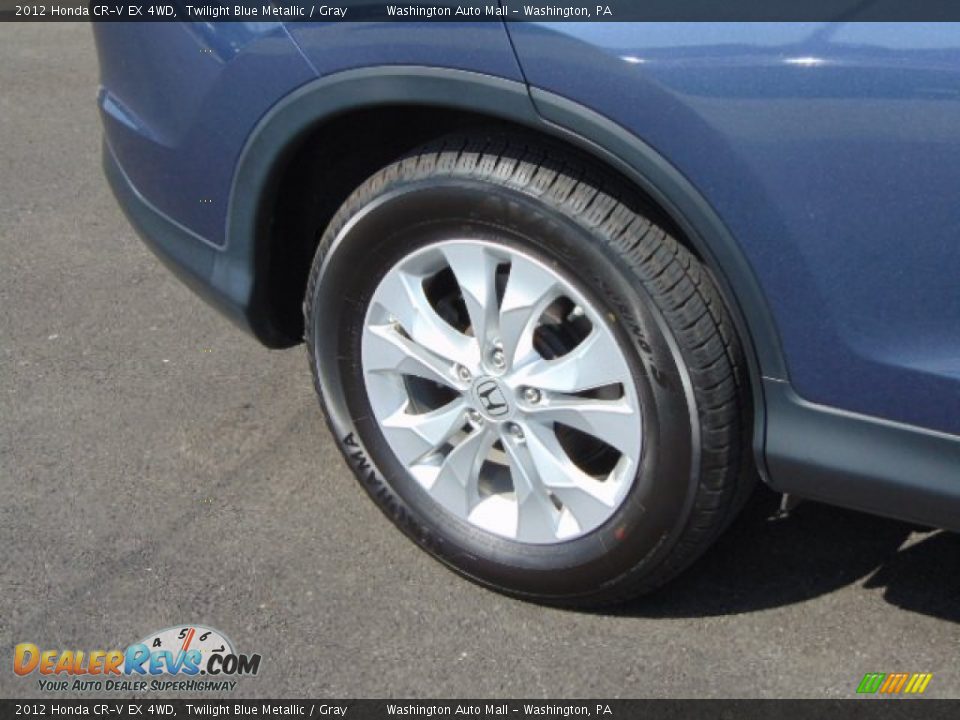 2012 Honda CR-V EX 4WD Twilight Blue Metallic / Gray Photo #3