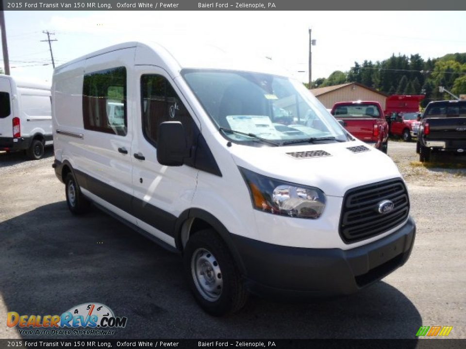2015 Ford Transit Van 150 MR Long Oxford White / Pewter Photo #2