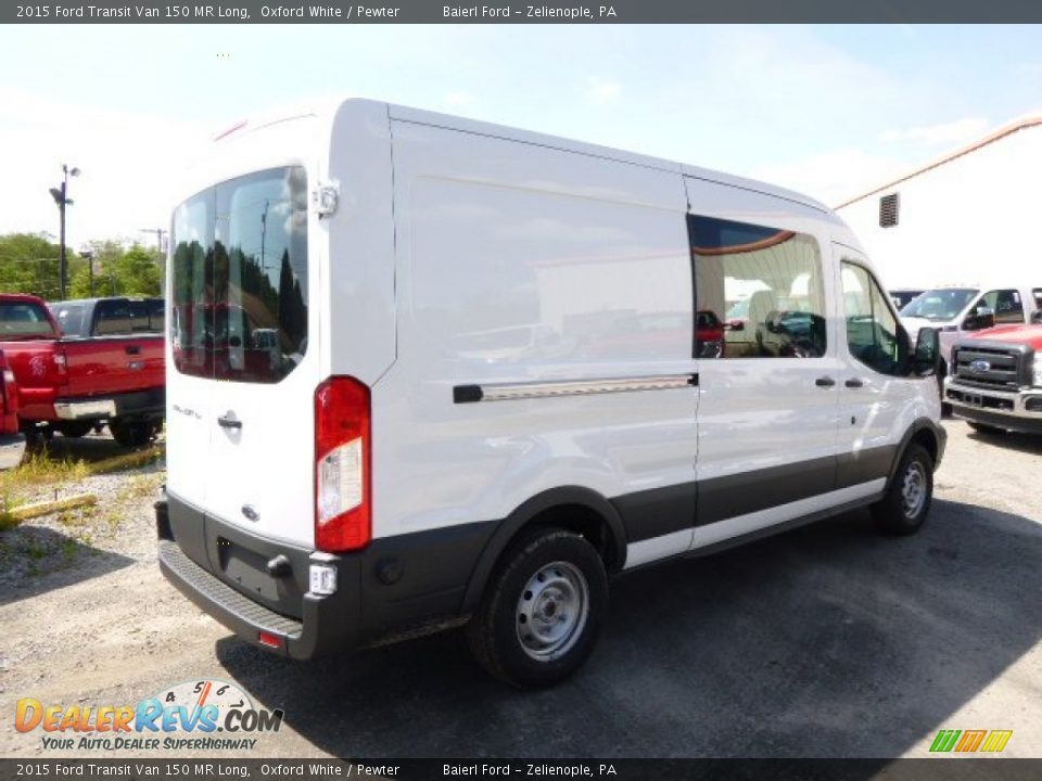 2015 Ford Transit Van 150 MR Long Oxford White / Pewter Photo #8
