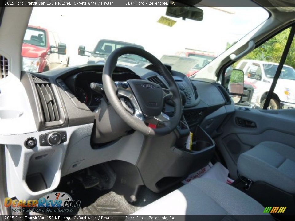 Pewter Interior - 2015 Ford Transit Van 150 MR Long Photo #14
