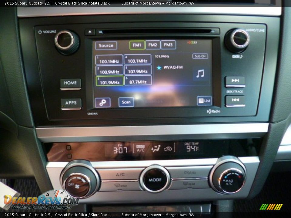 2015 Subaru Outback 2.5i Crystal Black Silica / Slate Black Photo #18