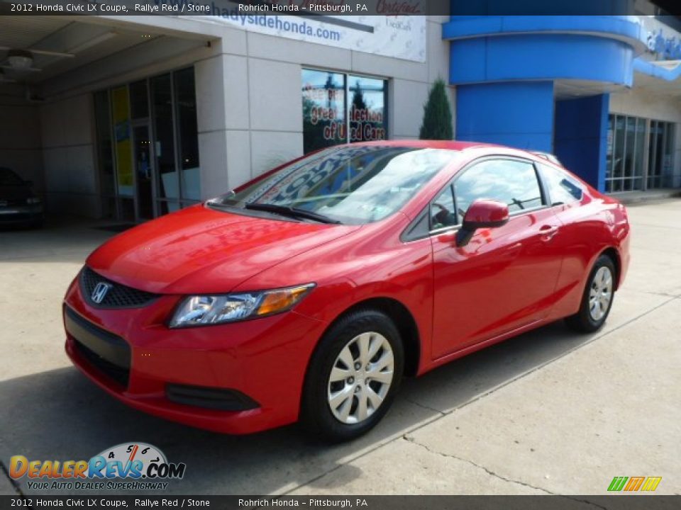 2012 Honda Civic LX Coupe Rallye Red / Stone Photo #1