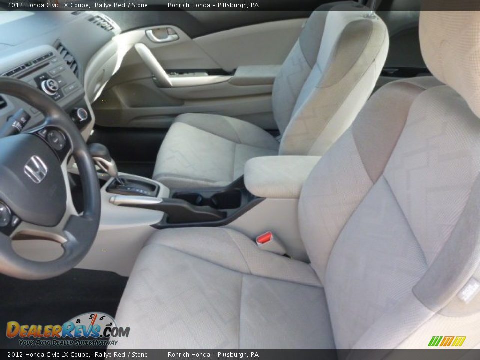2012 Honda Civic LX Coupe Rallye Red / Stone Photo #4