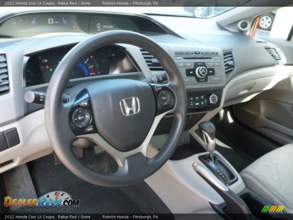 2012 Honda Civic LX Coupe Rallye Red / Stone Photo #6