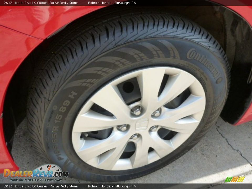 2012 Honda Civic LX Coupe Rallye Red / Stone Photo #8