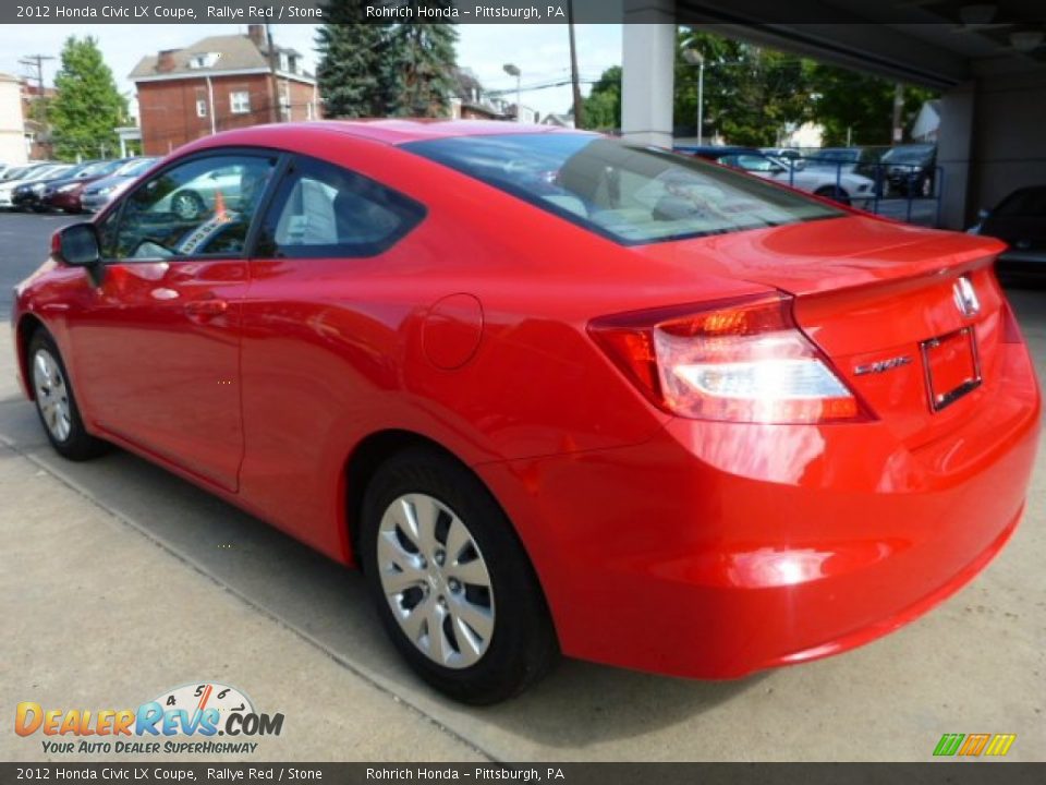 2012 Honda Civic LX Coupe Rallye Red / Stone Photo #10