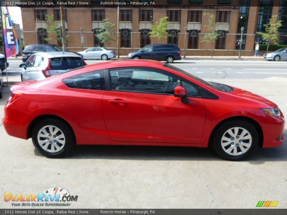 2012 Honda Civic LX Coupe Rallye Red / Stone Photo #13