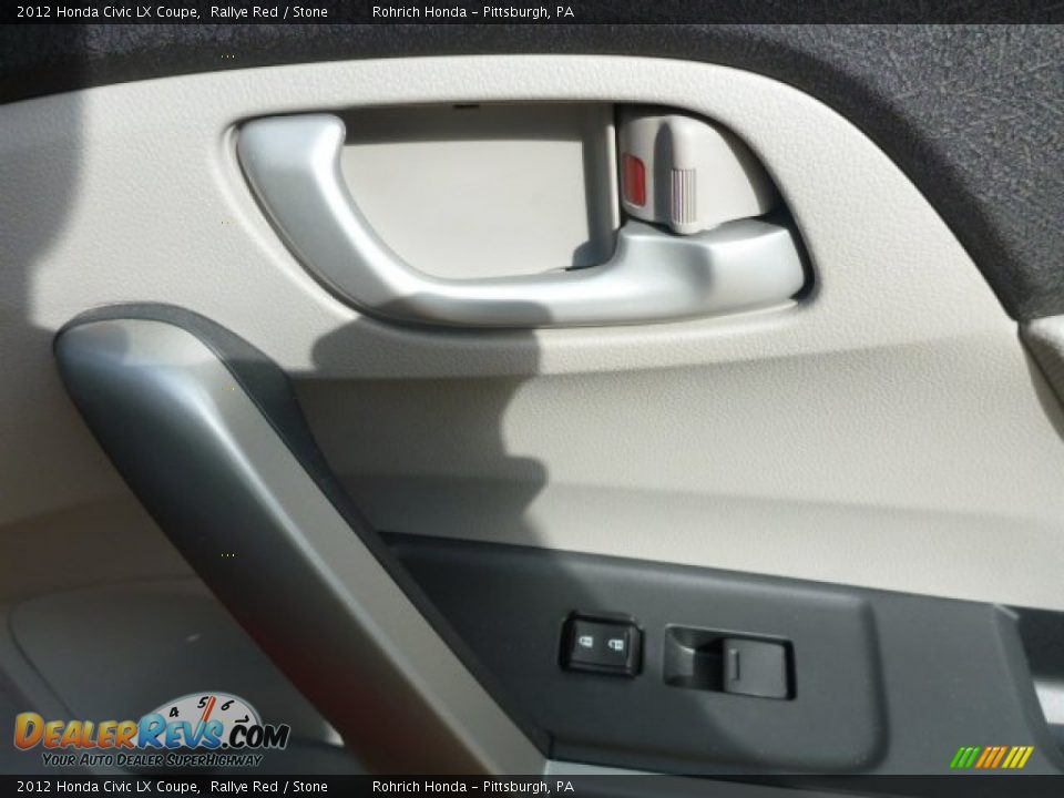 2012 Honda Civic LX Coupe Rallye Red / Stone Photo #14