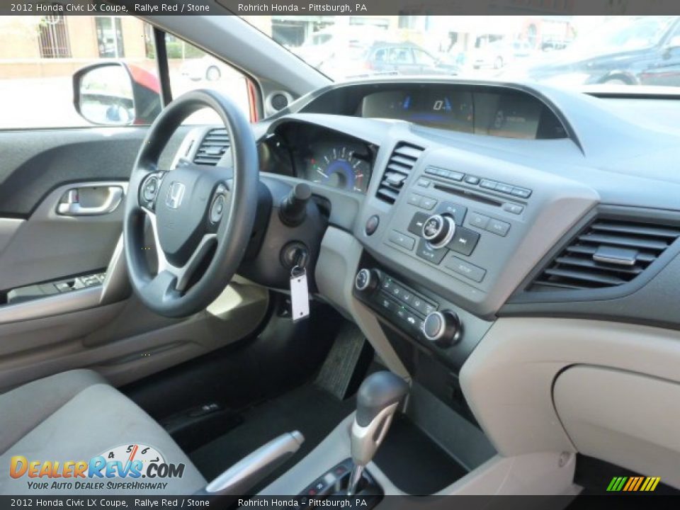 2012 Honda Civic LX Coupe Rallye Red / Stone Photo #15