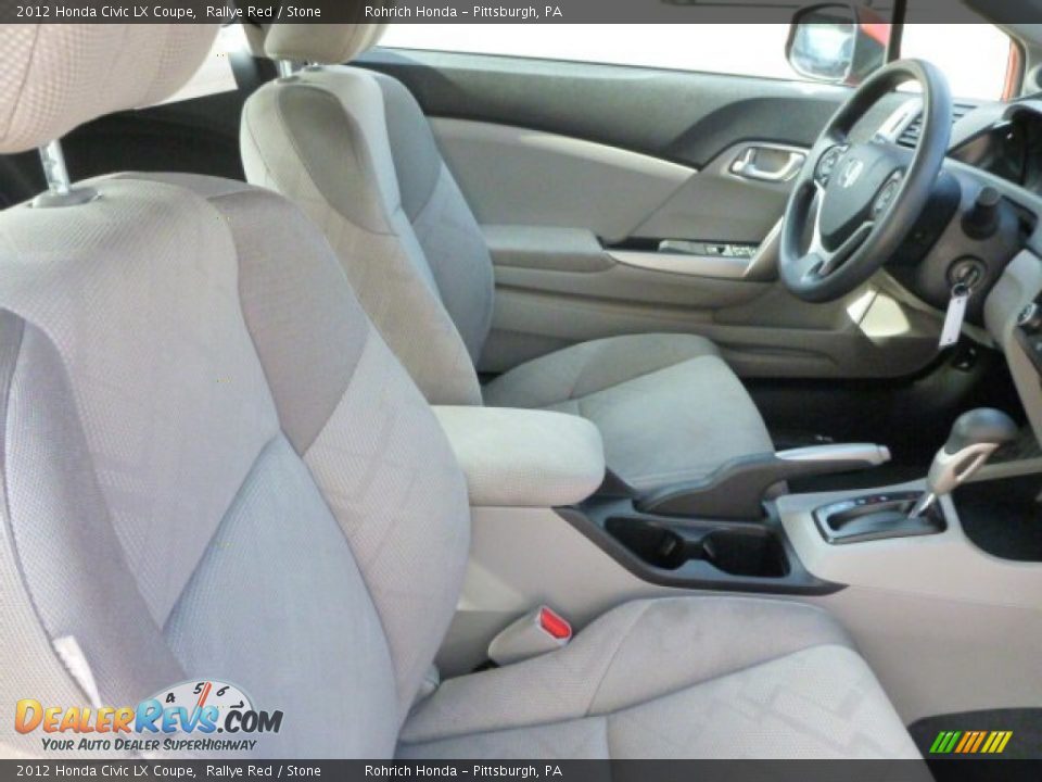 2012 Honda Civic LX Coupe Rallye Red / Stone Photo #16