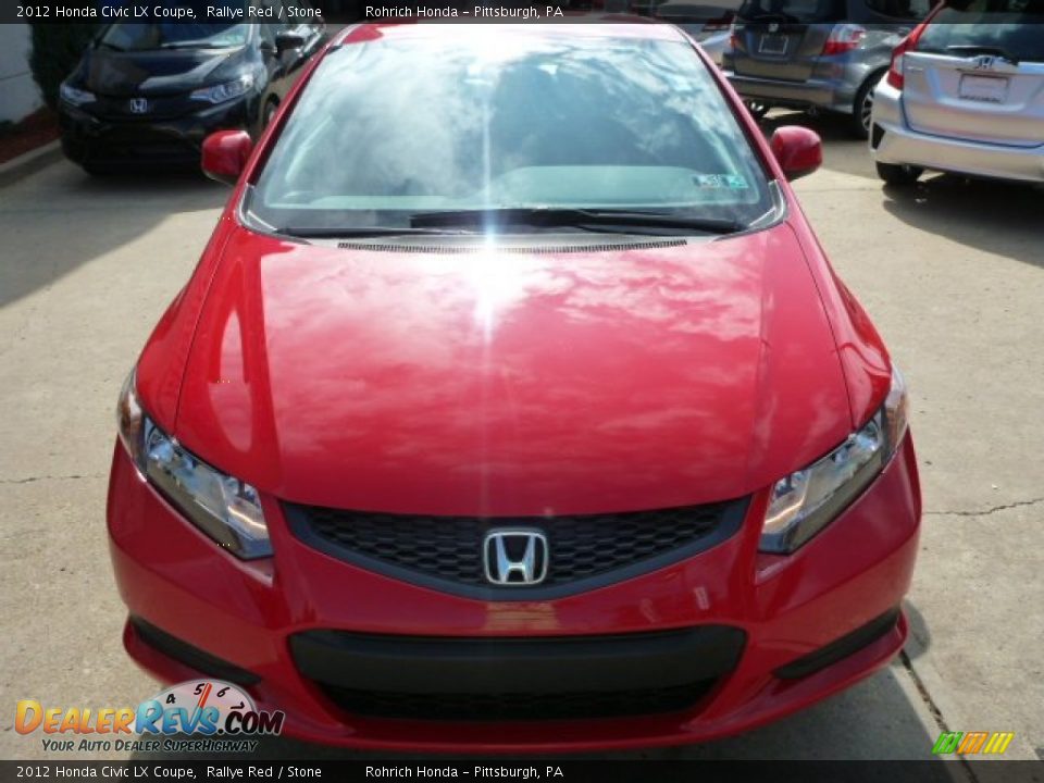 2012 Honda Civic LX Coupe Rallye Red / Stone Photo #18