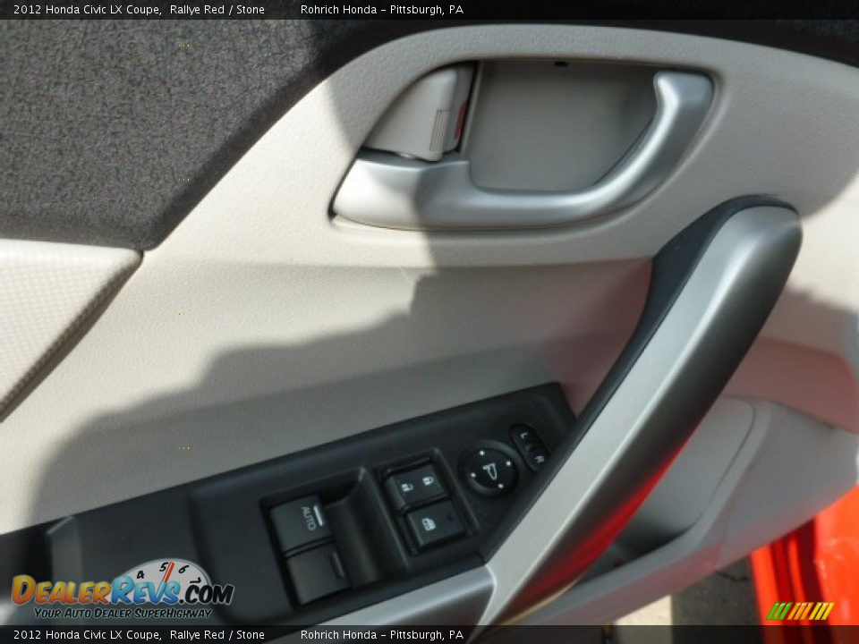 2012 Honda Civic LX Coupe Rallye Red / Stone Photo #20