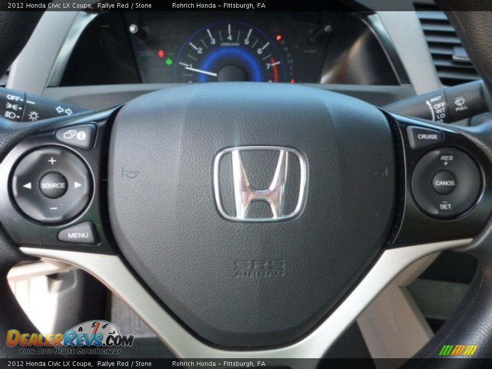 2012 Honda Civic LX Coupe Rallye Red / Stone Photo #21