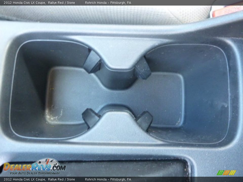 2012 Honda Civic LX Coupe Rallye Red / Stone Photo #22