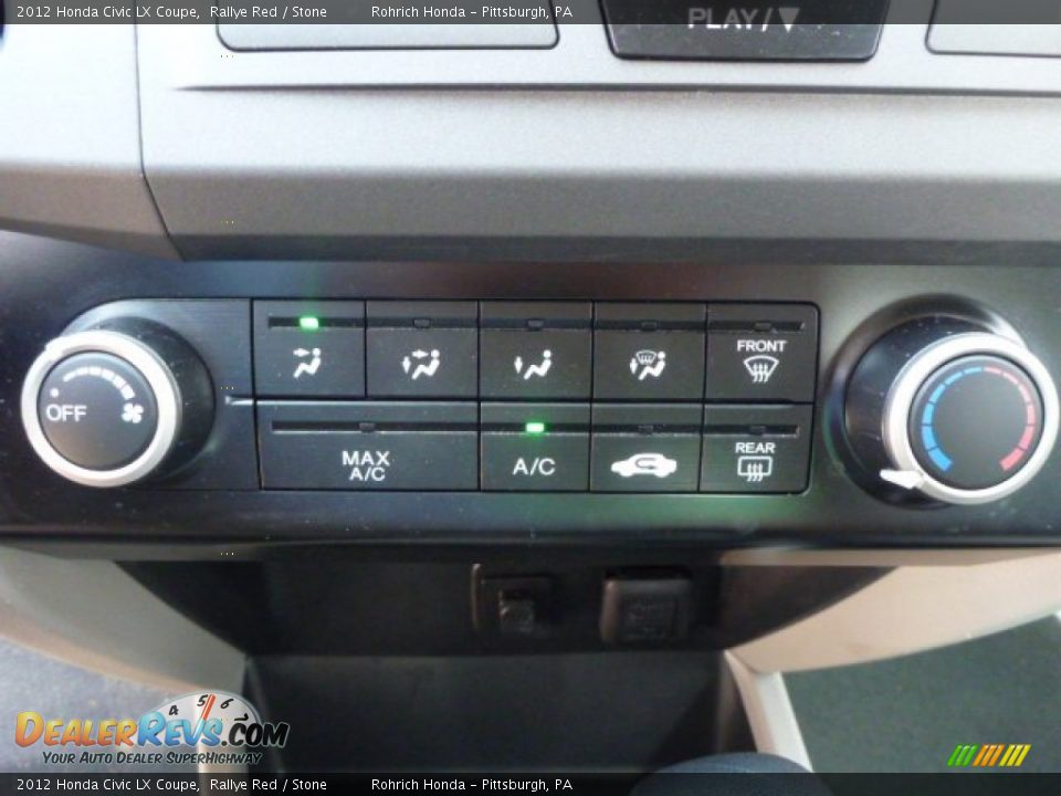2012 Honda Civic LX Coupe Rallye Red / Stone Photo #24