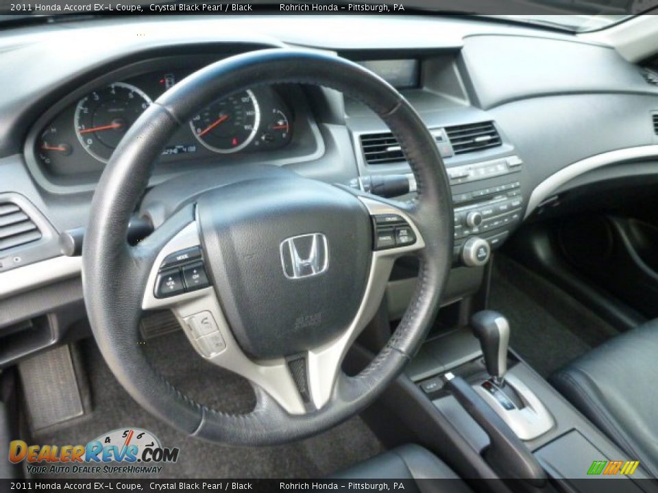 2011 Honda Accord EX-L Coupe Crystal Black Pearl / Black Photo #6