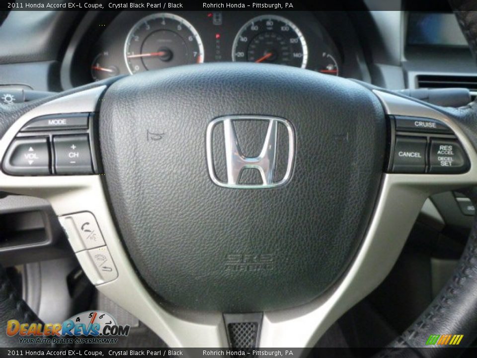 2011 Honda Accord EX-L Coupe Crystal Black Pearl / Black Photo #22