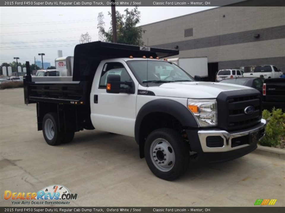 Front 3/4 View of 2015 Ford F450 Super Duty XL Regular Cab Dump Truck Photo #1
