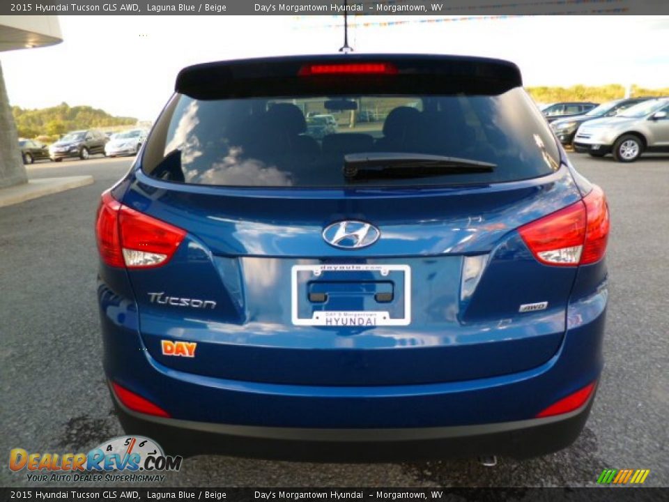 2015 Hyundai Tucson GLS AWD Laguna Blue / Beige Photo #6