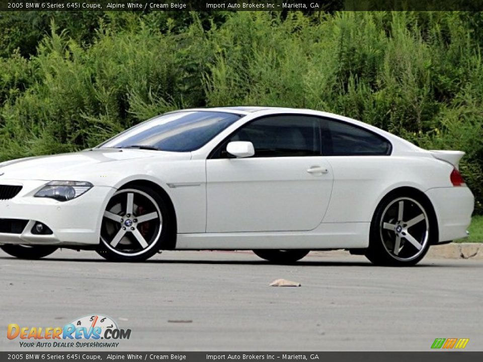 2005 BMW 6 Series 645i Coupe Alpine White / Cream Beige Photo #35