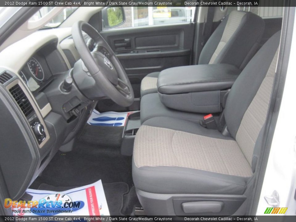 2012 Dodge Ram 1500 ST Crew Cab 4x4 Bright White / Dark Slate Gray/Medium Graystone Photo #7