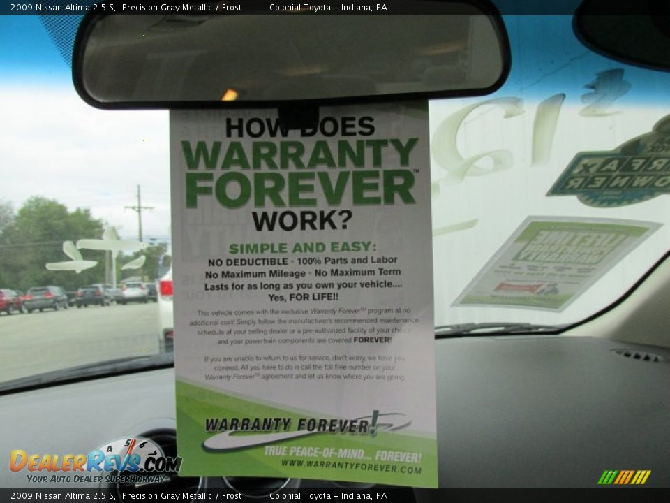 2009 Nissan Altima 2.5 S Precision Gray Metallic / Frost Photo #17