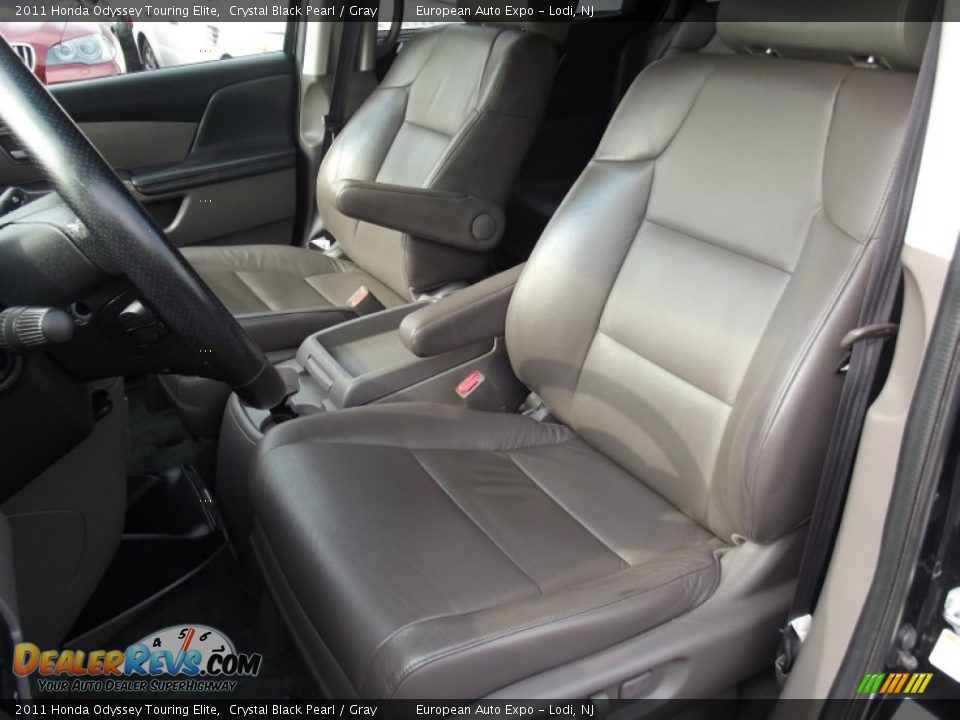 2011 Honda Odyssey Touring Elite Crystal Black Pearl / Gray Photo #9