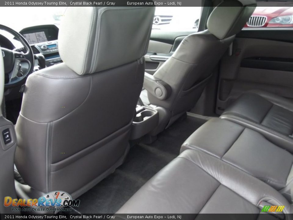 2011 Honda Odyssey Touring Elite Crystal Black Pearl / Gray Photo #11