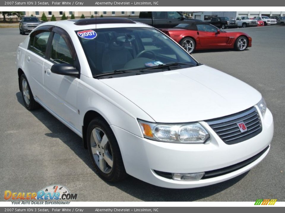 2007 Saturn ION 3 Sedan Polar White / Gray Photo #1
