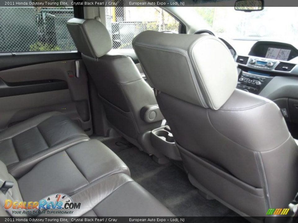 2011 Honda Odyssey Touring Elite Crystal Black Pearl / Gray Photo #12