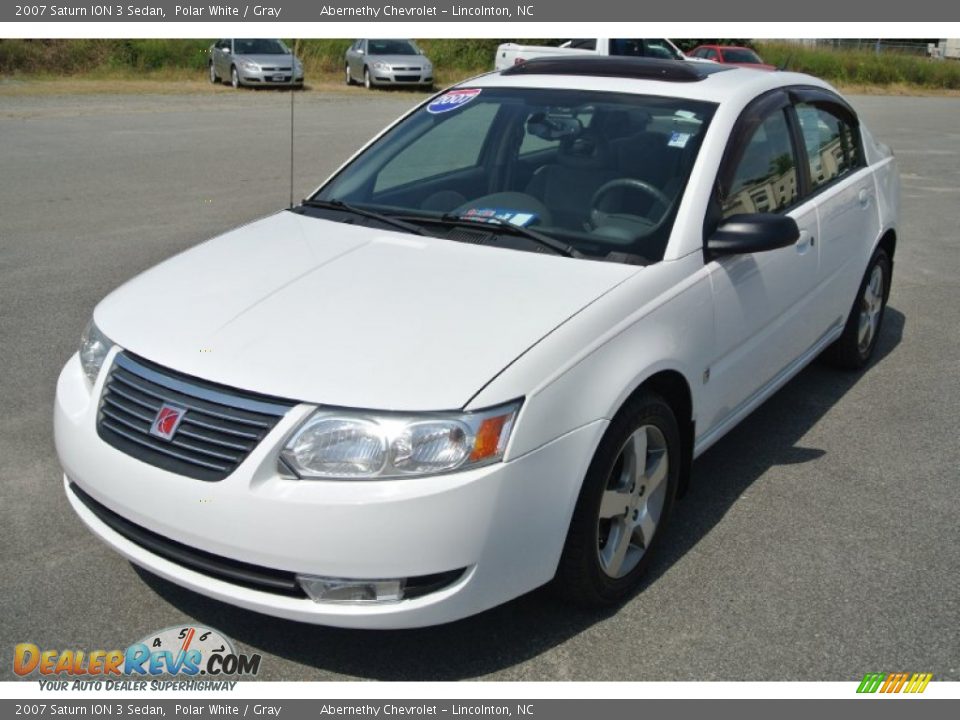 2007 Saturn ION 3 Sedan Polar White / Gray Photo #2
