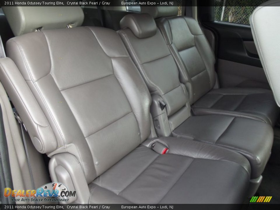2011 Honda Odyssey Touring Elite Crystal Black Pearl / Gray Photo #13