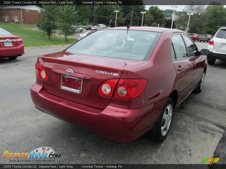 2005 Toyota Corolla CE Impulse Red / Light Gray Photo #6