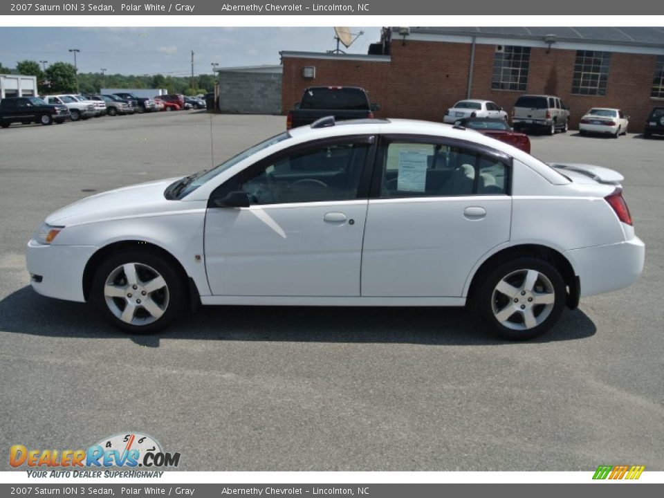 2007 Saturn ION 3 Sedan Polar White / Gray Photo #3