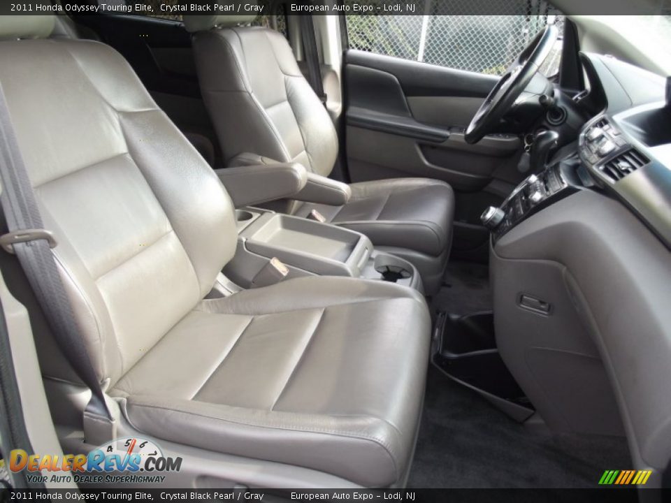 2011 Honda Odyssey Touring Elite Crystal Black Pearl / Gray Photo #15