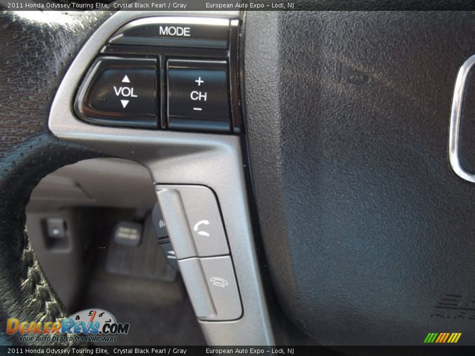 2011 Honda Odyssey Touring Elite Crystal Black Pearl / Gray Photo #28