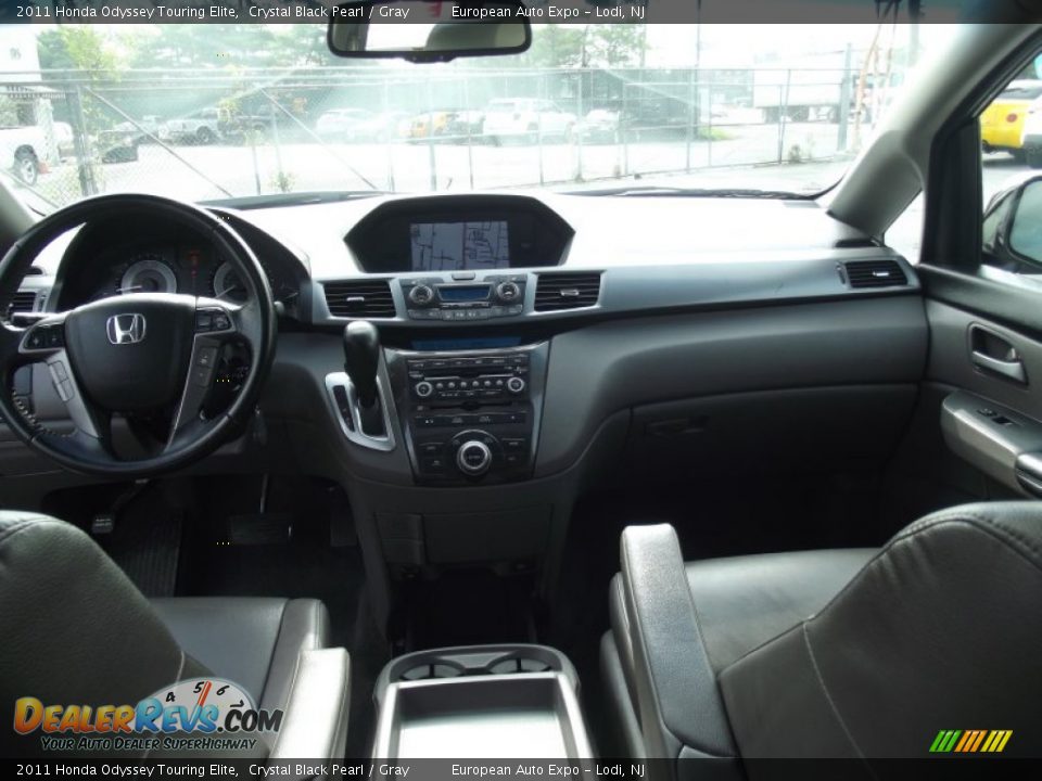 2011 Honda Odyssey Touring Elite Crystal Black Pearl / Gray Photo #30