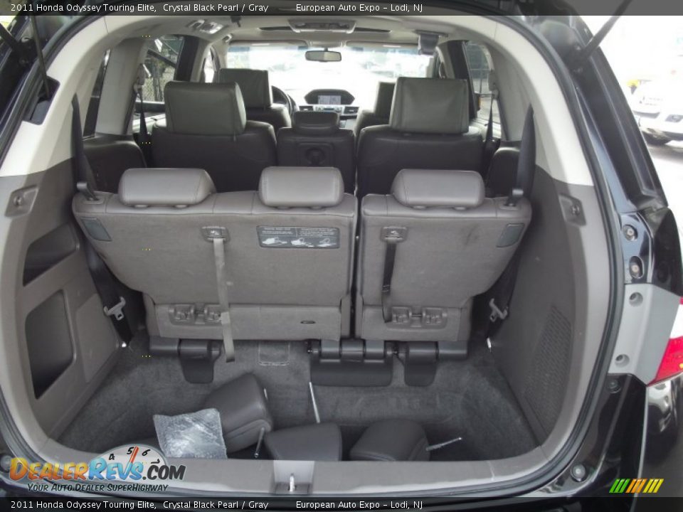 2011 Honda Odyssey Touring Elite Crystal Black Pearl / Gray Photo #33