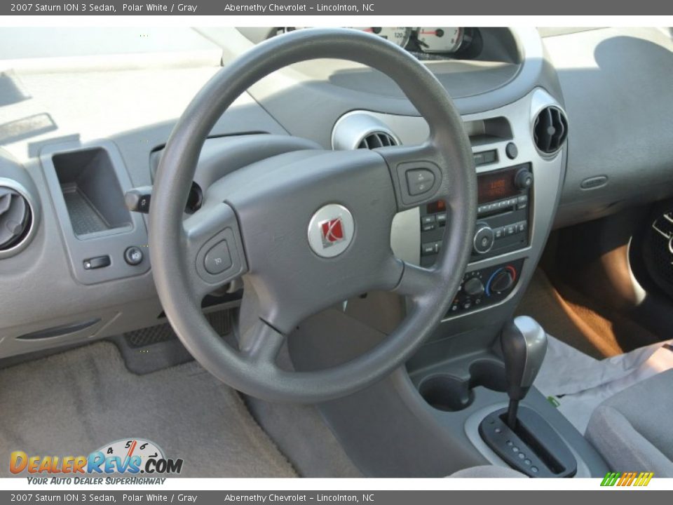 2007 Saturn ION 3 Sedan Polar White / Gray Photo #27