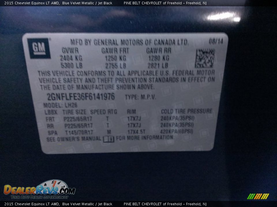 2015 Chevrolet Equinox LT AWD Blue Velvet Metallic / Jet Black Photo #9