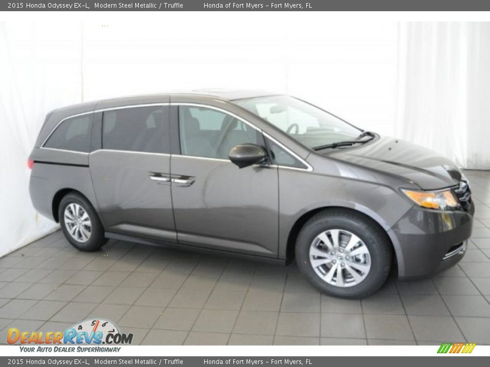 2015 Honda Odyssey EX-L Modern Steel Metallic / Truffle Photo #7